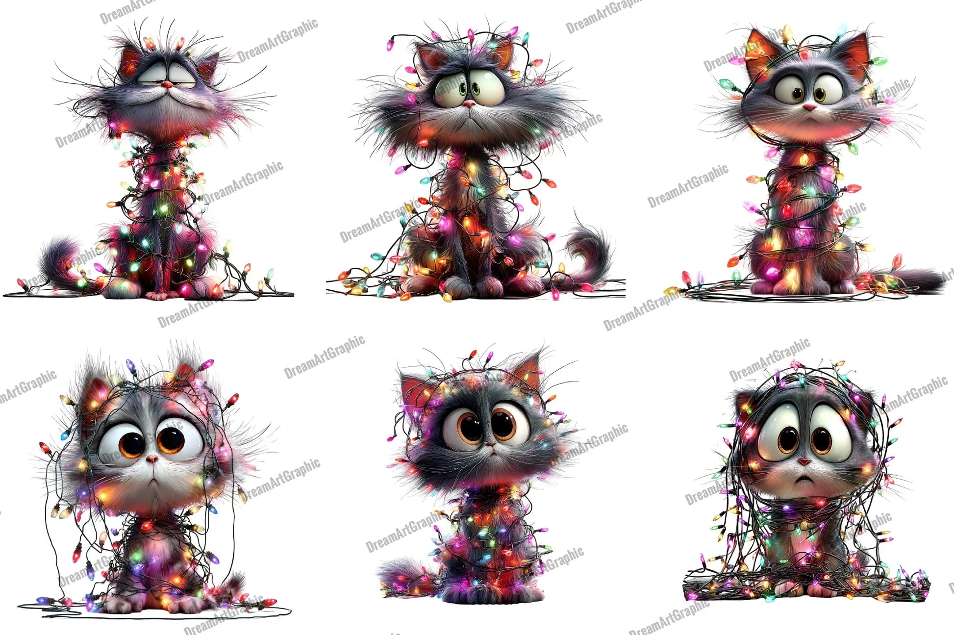 Quirky Christmas Cat Clipart Bundle - CraftNest - Digital Crafting and Art