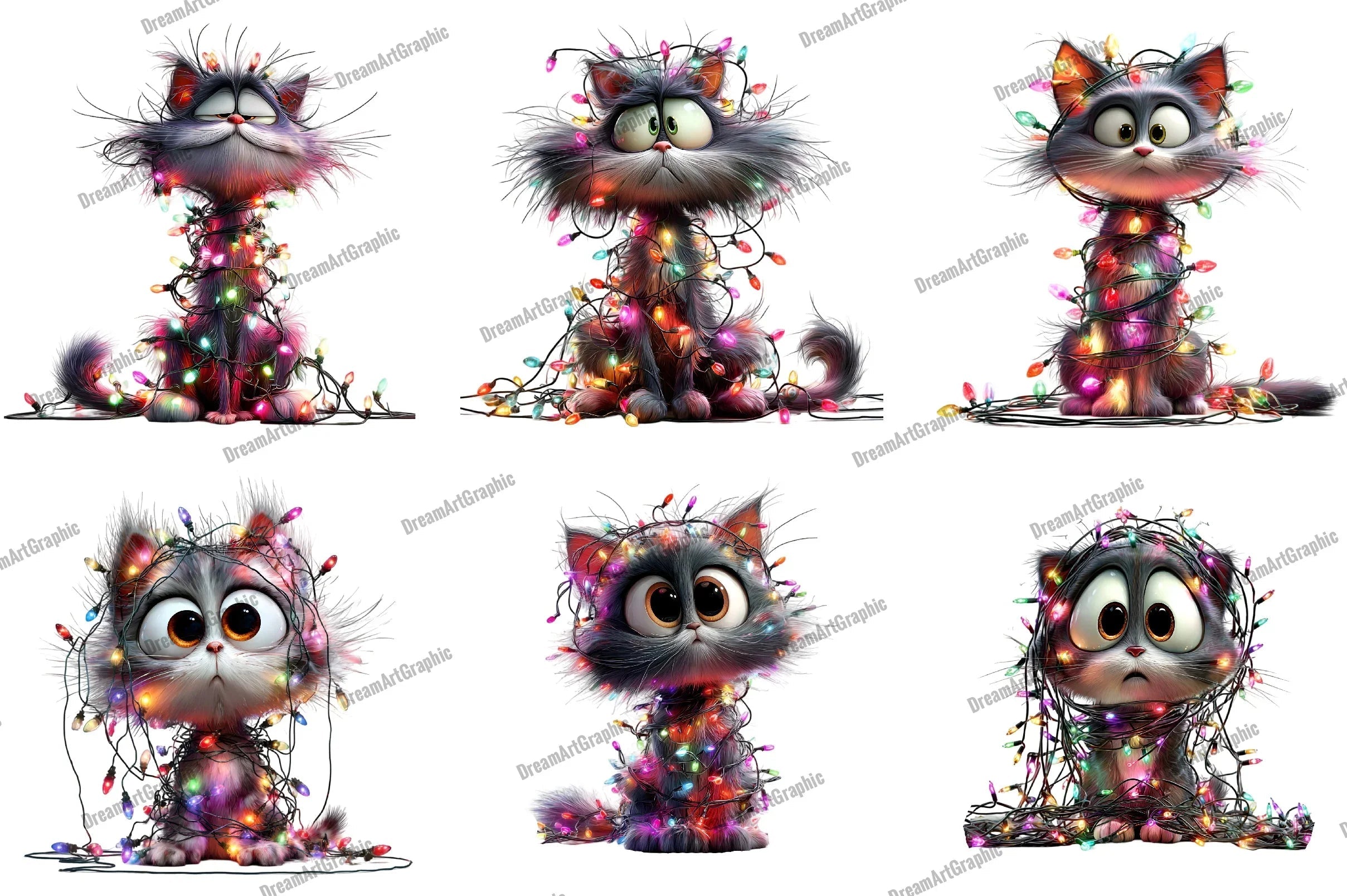 Quirky Christmas Cat Clipart Bundle - CraftNest - Digital Crafting and Art