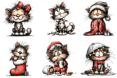 Quirky Christmas Cat Clipart Bundle - CraftNest - Digital Crafting and Art