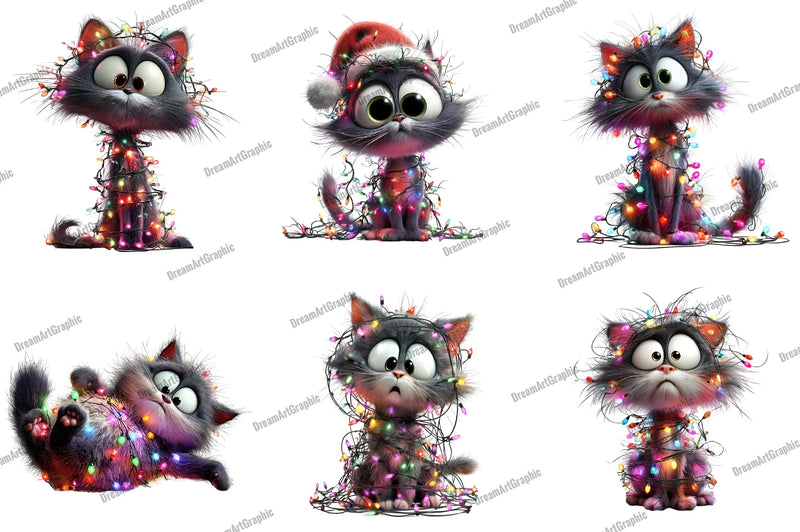 Quirky Christmas Cat Clipart Bundle - CraftNest - Digital Crafting and Art
