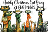 Quirky Christmas Cat Gang Clipart Bundle