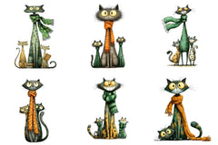 Quirky Christmas Cat Gang Clipart Bundle - CraftNest - Digital Crafting and Art