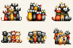 Quirky Christmas Cat Gang Clipart Bundle - CraftNest - Digital Crafting and Art