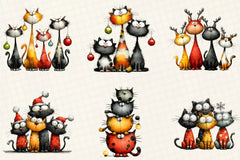 Quirky Christmas Cat Gang Clipart Bundle - CraftNest - Digital Crafting and Art