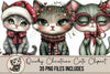 Quirky Christmas Cats Clipart Bundle
