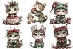 Quirky Christmas Cats Clipart Bundle - CraftNest - Digital Crafting and Art