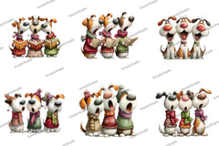 Quirky Christmas Dog Caroler Clipart Bundle - CraftNest - Digital Crafting and Art
