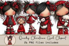 Quirky Christmas Girl Clipart Bundle - CraftNest - Digital Crafting and Art