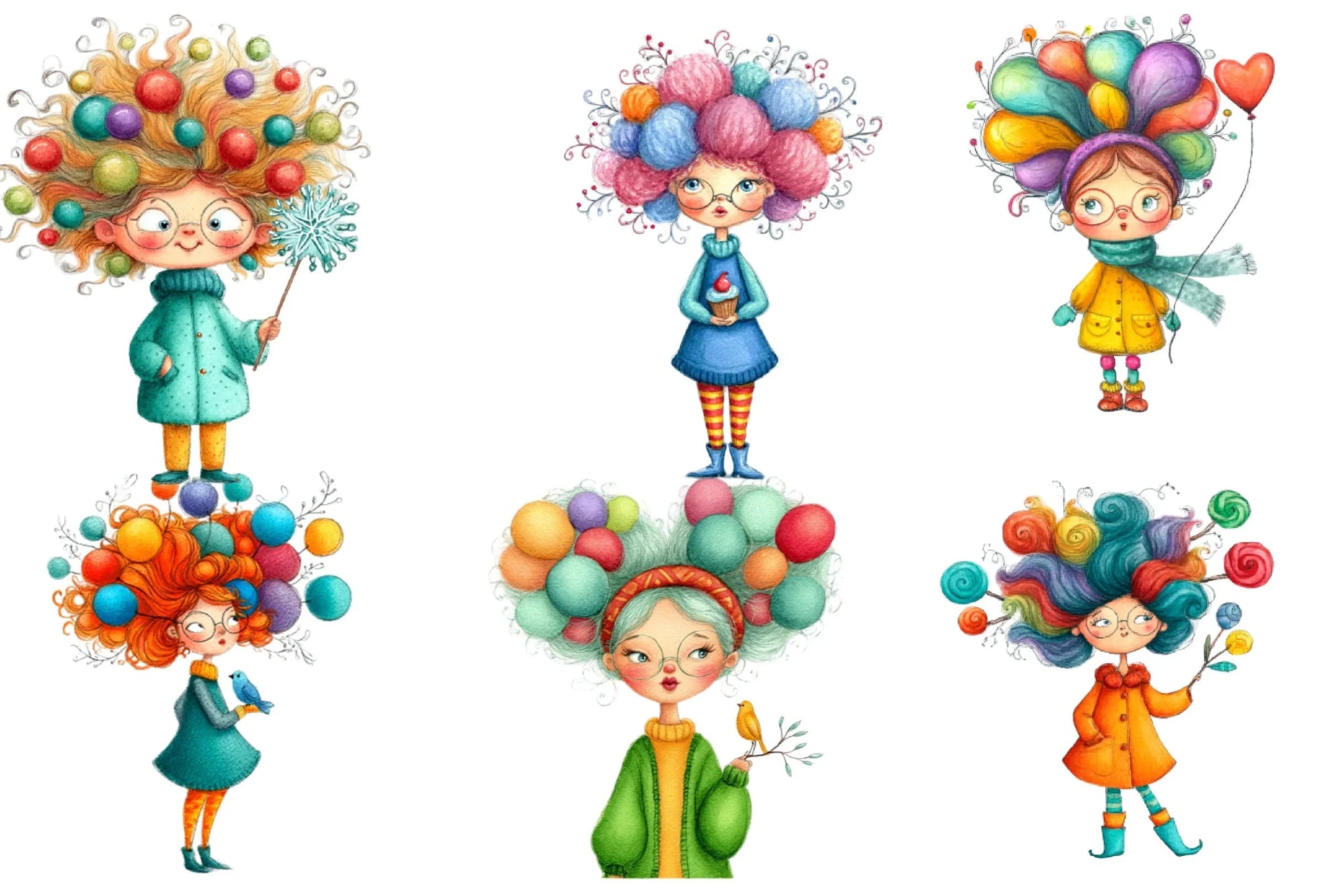 Quirky Christmas Girl Clipart Bundle - CraftNest - Digital Crafting and Art