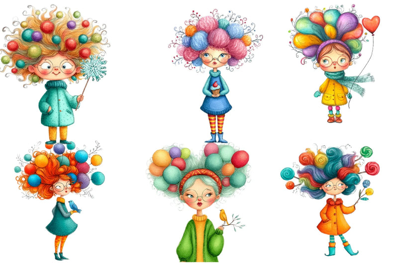 Quirky Christmas Girl Clipart Bundle - CraftNest - Digital Crafting and Art