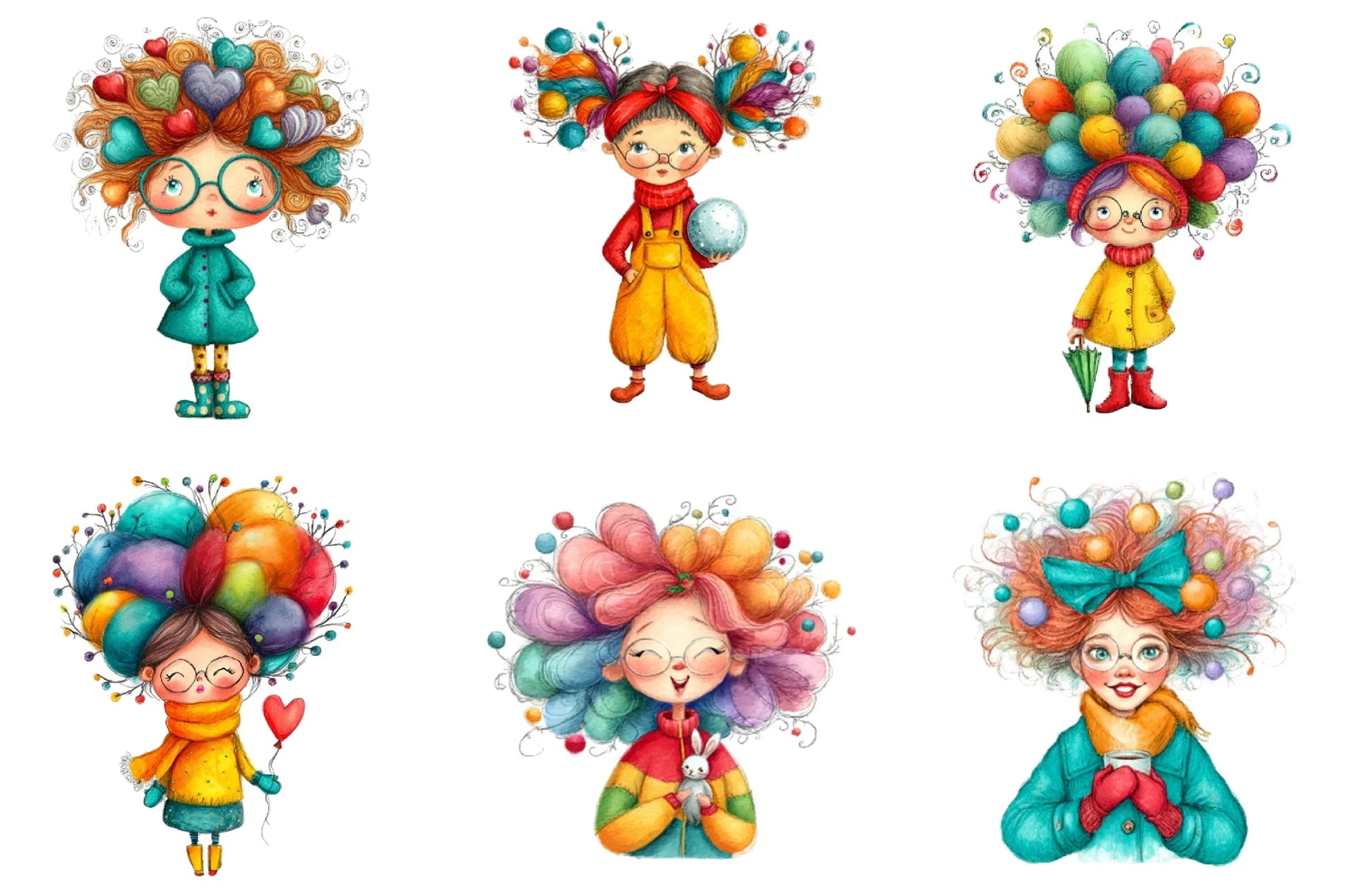Quirky Christmas Girl Clipart Bundle - CraftNest - Digital Crafting and Art