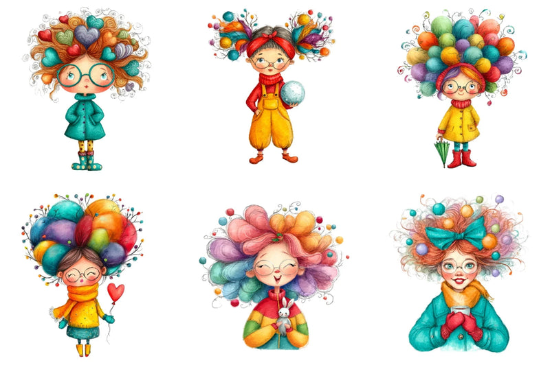 Quirky Christmas Girl Clipart Bundle - CraftNest - Digital Crafting and Art