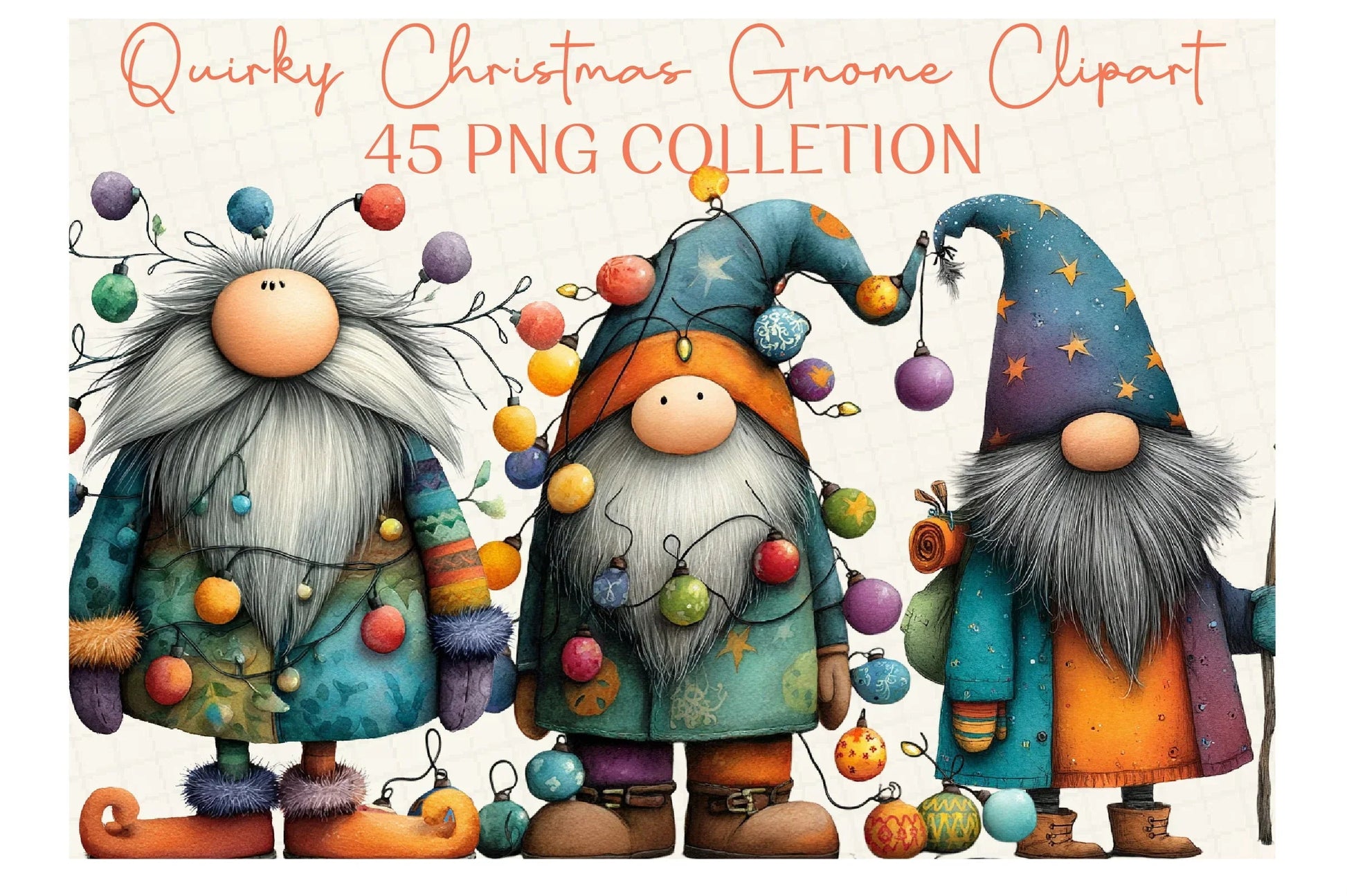 Quirky Christmas Gnome Clipart Bundle - CraftNest - Digital Crafting and Art