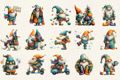 Quirky Christmas Gnome Clipart Bundle - CraftNest - Digital Crafting and Art
