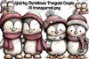 Quirky Christmas Penguin Couple Clipart Bundle