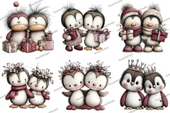 Quirky Christmas Penguin Couple Clipart Bundle - CraftNest - Digital Crafting and Art