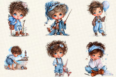Quirky Cute Little Boy Clipart Bundle - CraftNest - Digital Crafting and Art