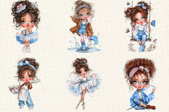 Quirky Cute Little Girl Clipart Bundle - CraftNest - Digital Crafting and Art