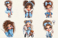Quirky Cute Little Girl Clipart Bundle - CraftNest - Digital Crafting and Art