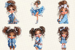 Quirky Cute Little Girl Clipart Bundle - CraftNest - Digital Crafting and Art