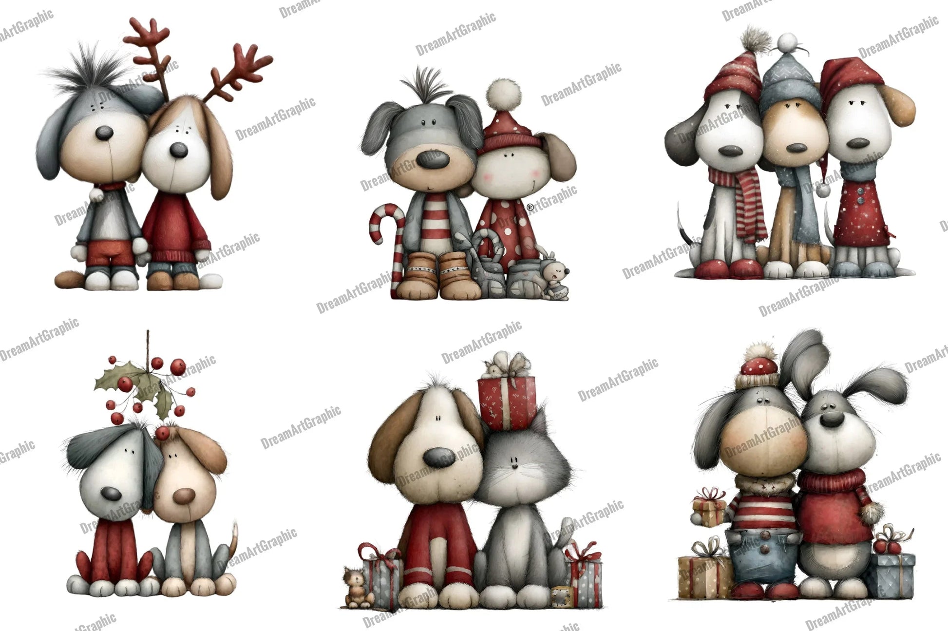 Quirky Dog and Cat Clipart Bundle - CraftNest - Digital Crafting and Art