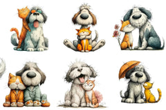 Quirky Friendship Funny Dog Cat Clipart Bundle - CraftNest - Digital Crafting and Art