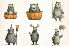 Quirky Funny Bear Clipart Bundle - CraftNest - Digital Crafting and Art