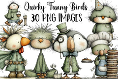 Quirky Funny Birds Clipart Bundle - CraftNest - Digital Crafting and Art