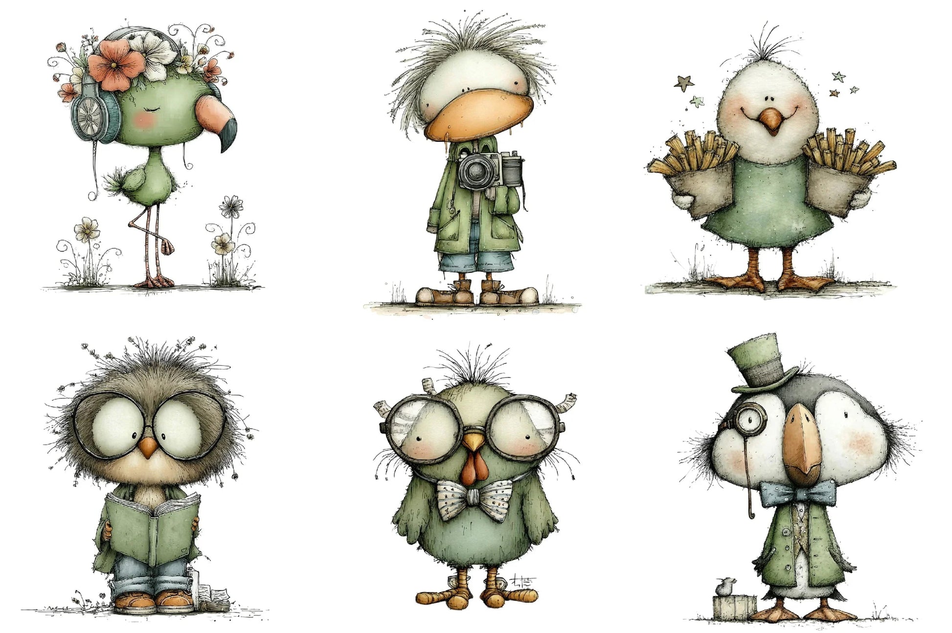 Quirky Funny Birds Clipart Bundle - CraftNest - Digital Crafting and Art
