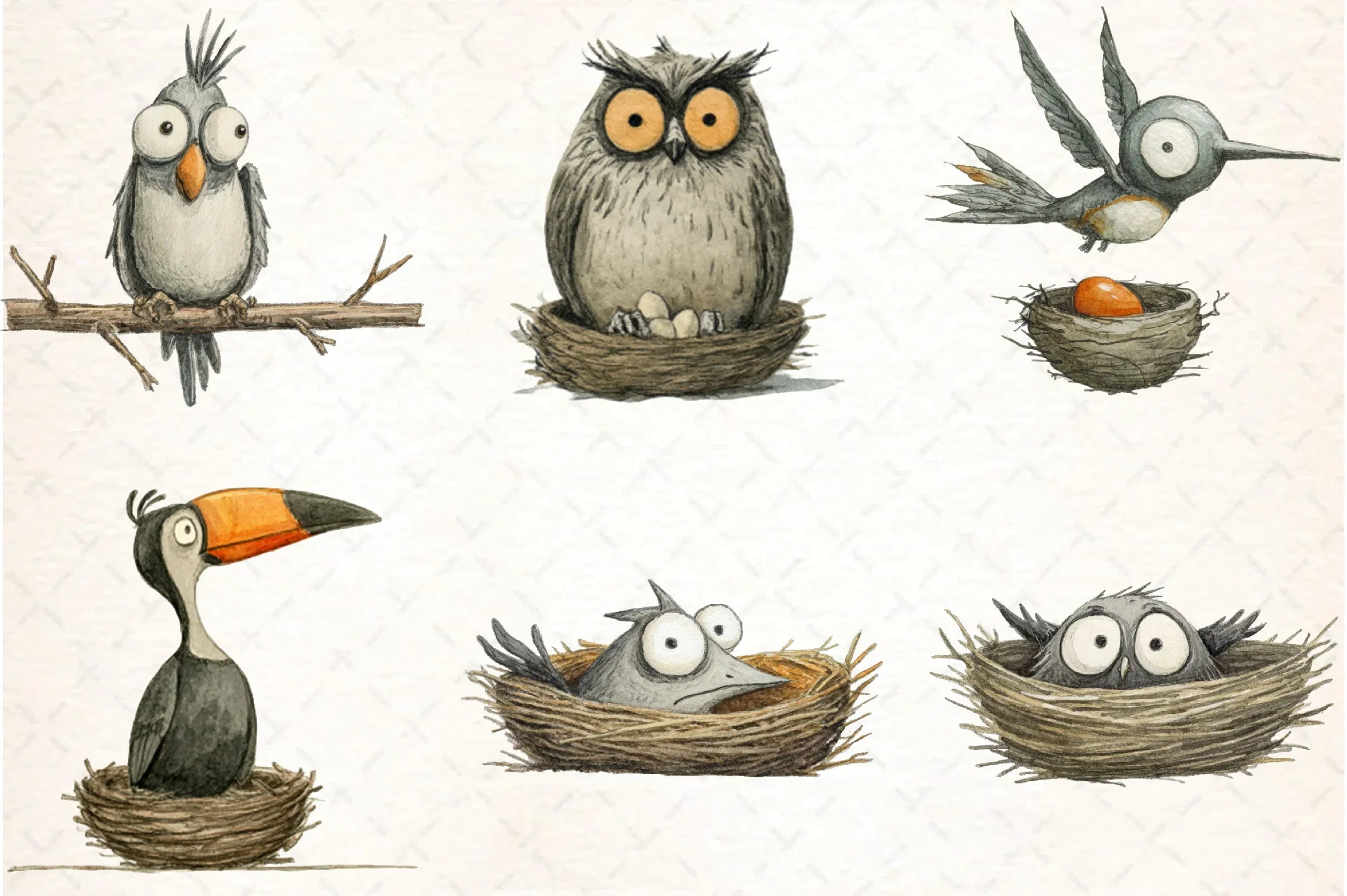 Quirky Funny Birds Clipart Bundle - CraftNest - Digital Crafting and Art