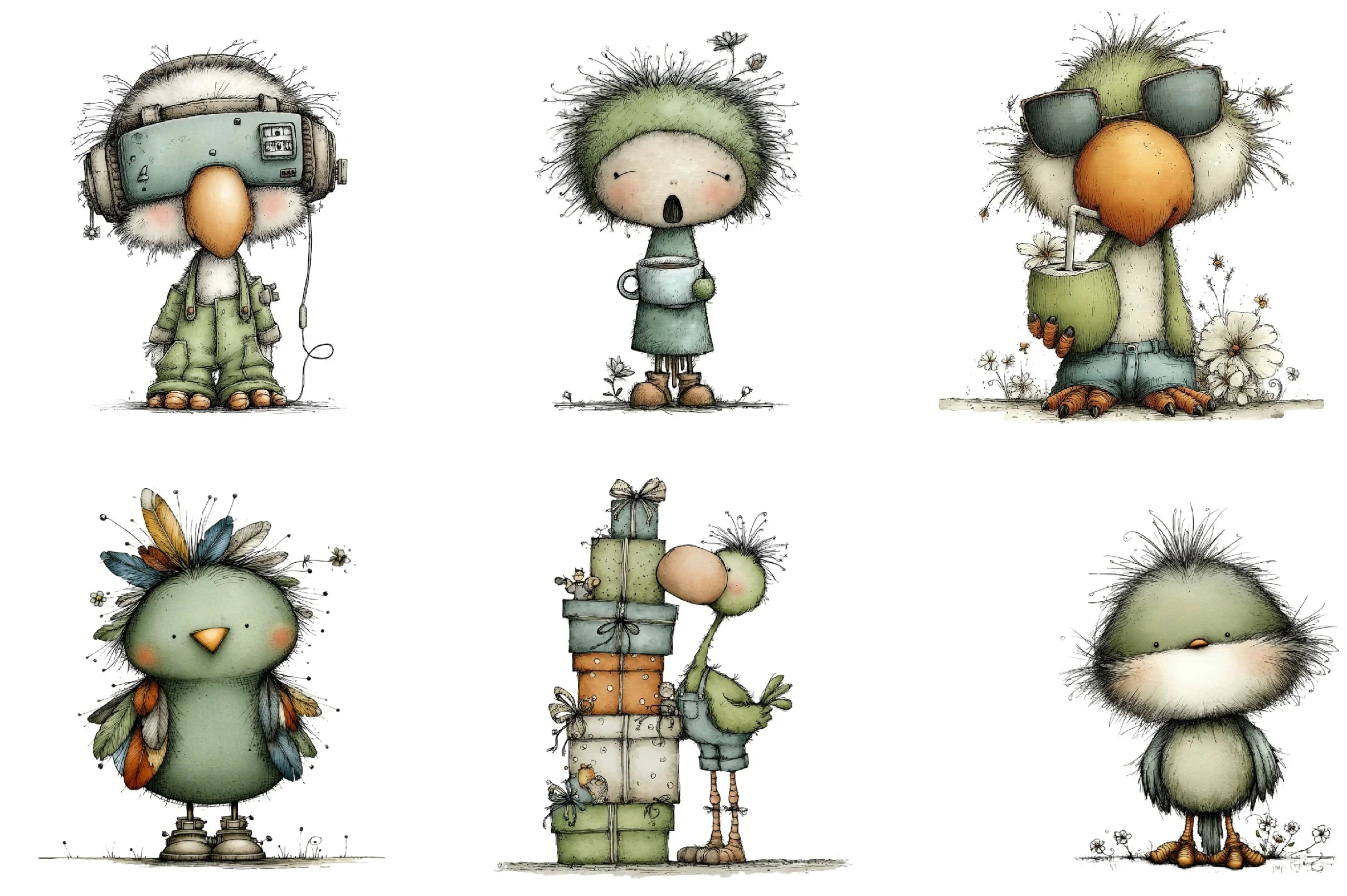 Quirky Funny Birds Clipart Bundle - CraftNest - Digital Crafting and Art