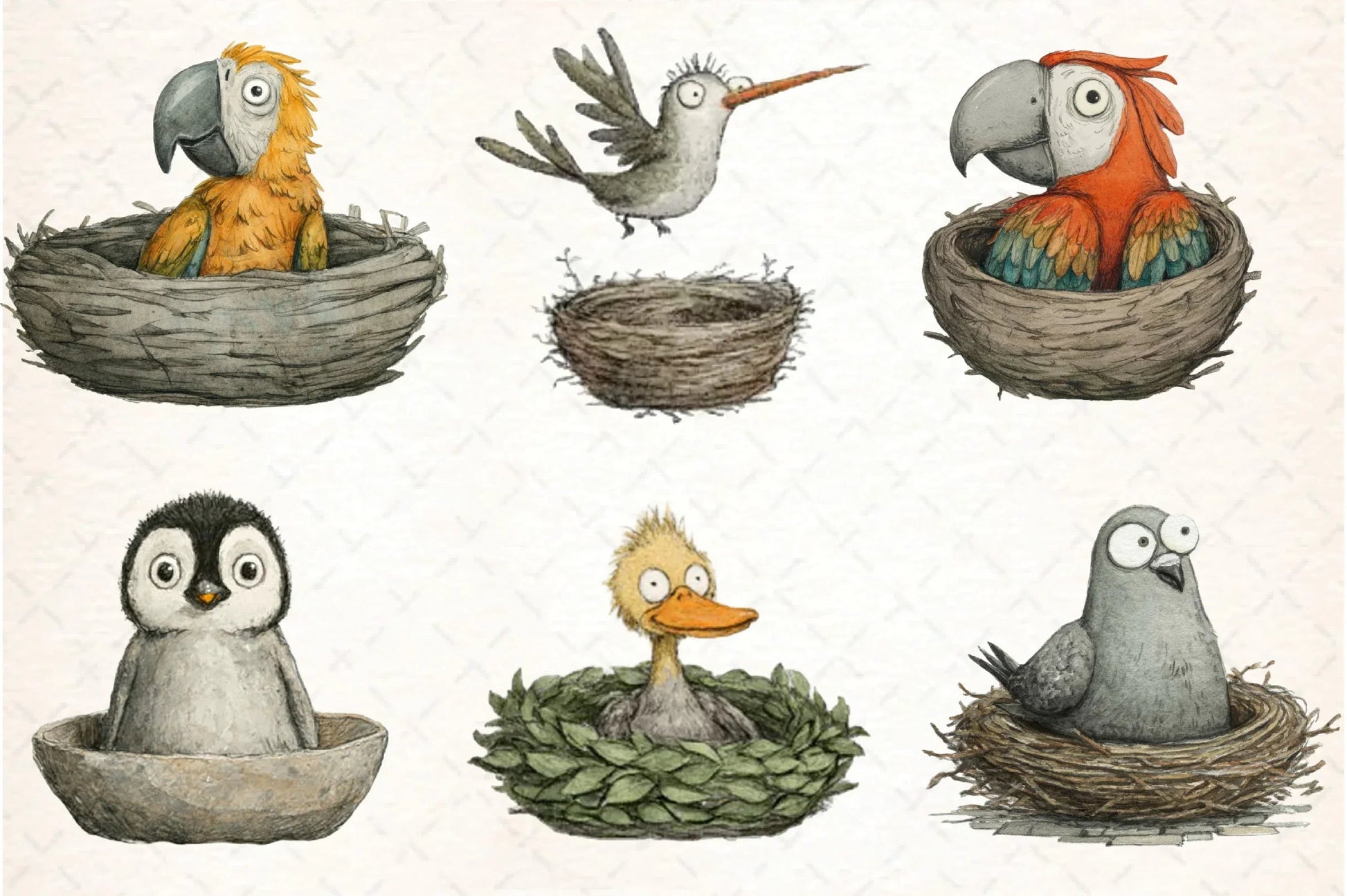 Quirky Funny Birds Clipart Bundle - CraftNest - Digital Crafting and Art