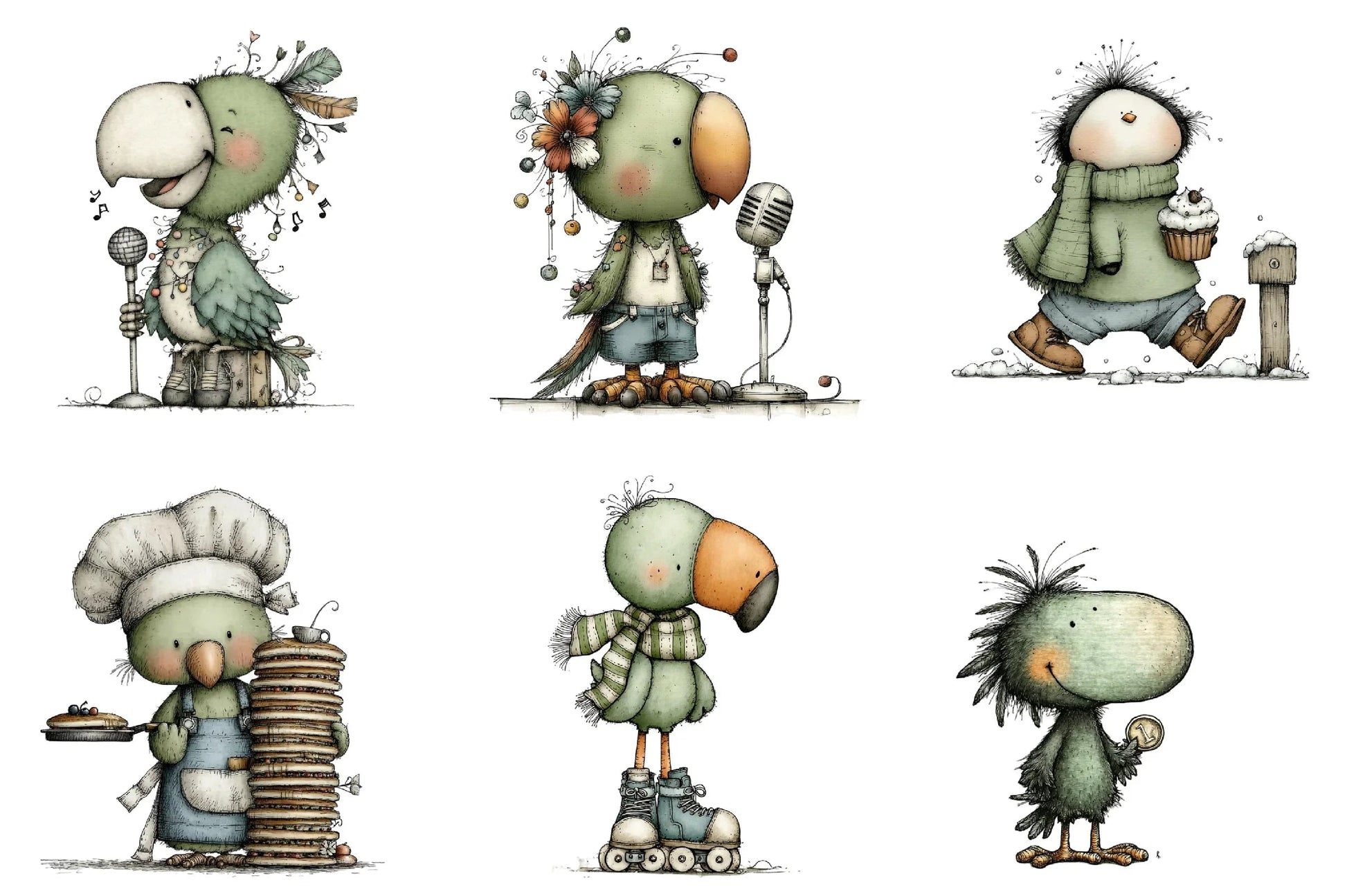 Quirky Funny Birds Clipart Bundle - CraftNest - Digital Crafting and Art