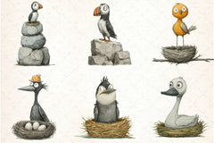 Quirky Funny Birds Clipart Bundle - CraftNest - Digital Crafting and Art