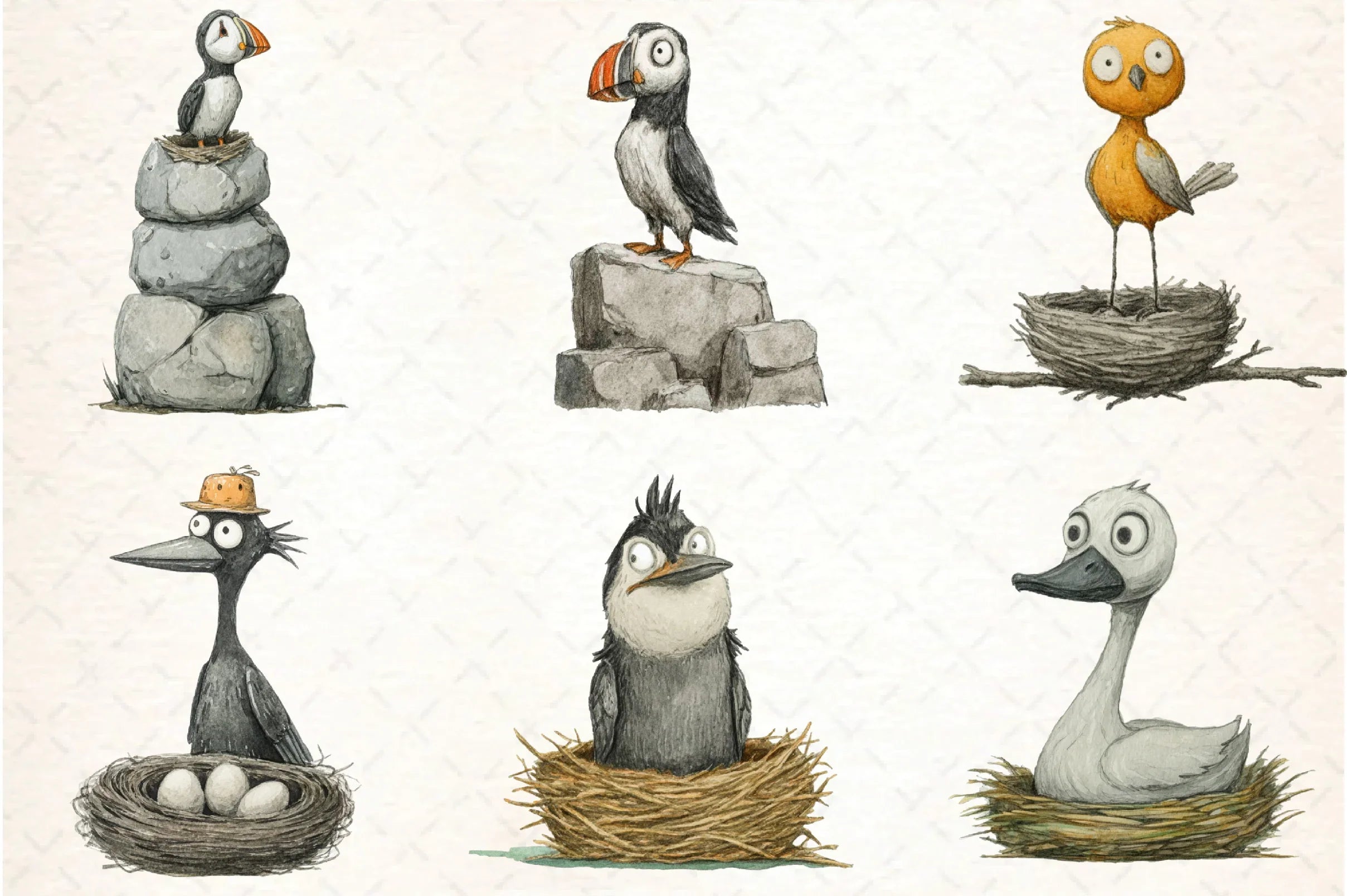 Quirky Funny Birds Clipart Bundle - CraftNest - Digital Crafting and Art