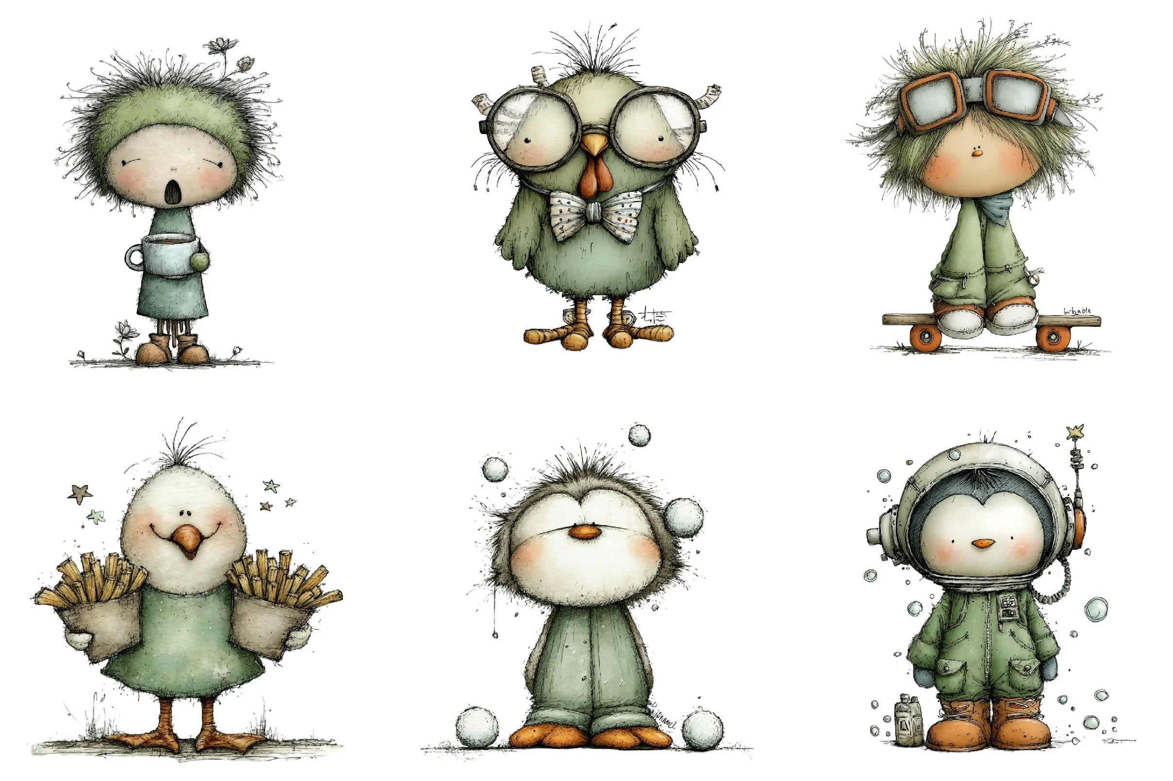 Quirky Funny Birds Clipart Bundle - CraftNest - Digital Crafting and Art