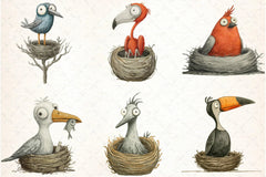 Quirky Funny Birds Clipart Bundle - CraftNest - Digital Crafting and Art