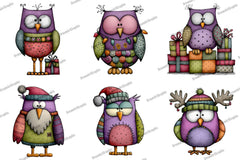 Quirky Funny Christmas Owl Clipart Bundle - CraftNest - Digital Crafting and Art