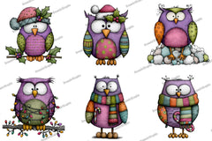 Quirky Funny Christmas Owl Clipart Bundle - CraftNest - Digital Crafting and Art