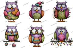Quirky Funny Christmas Owl Clipart Bundle - CraftNest - Digital Crafting and Art