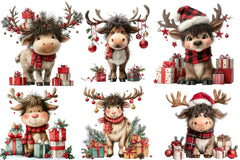 Quirky Funny Christmas Reindeer Clipart Bundle - CraftNest - Digital Crafting and Art