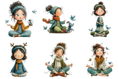 Quirky Girl Christmas Clipart Bundle - CraftNest - Digital Crafting and Art