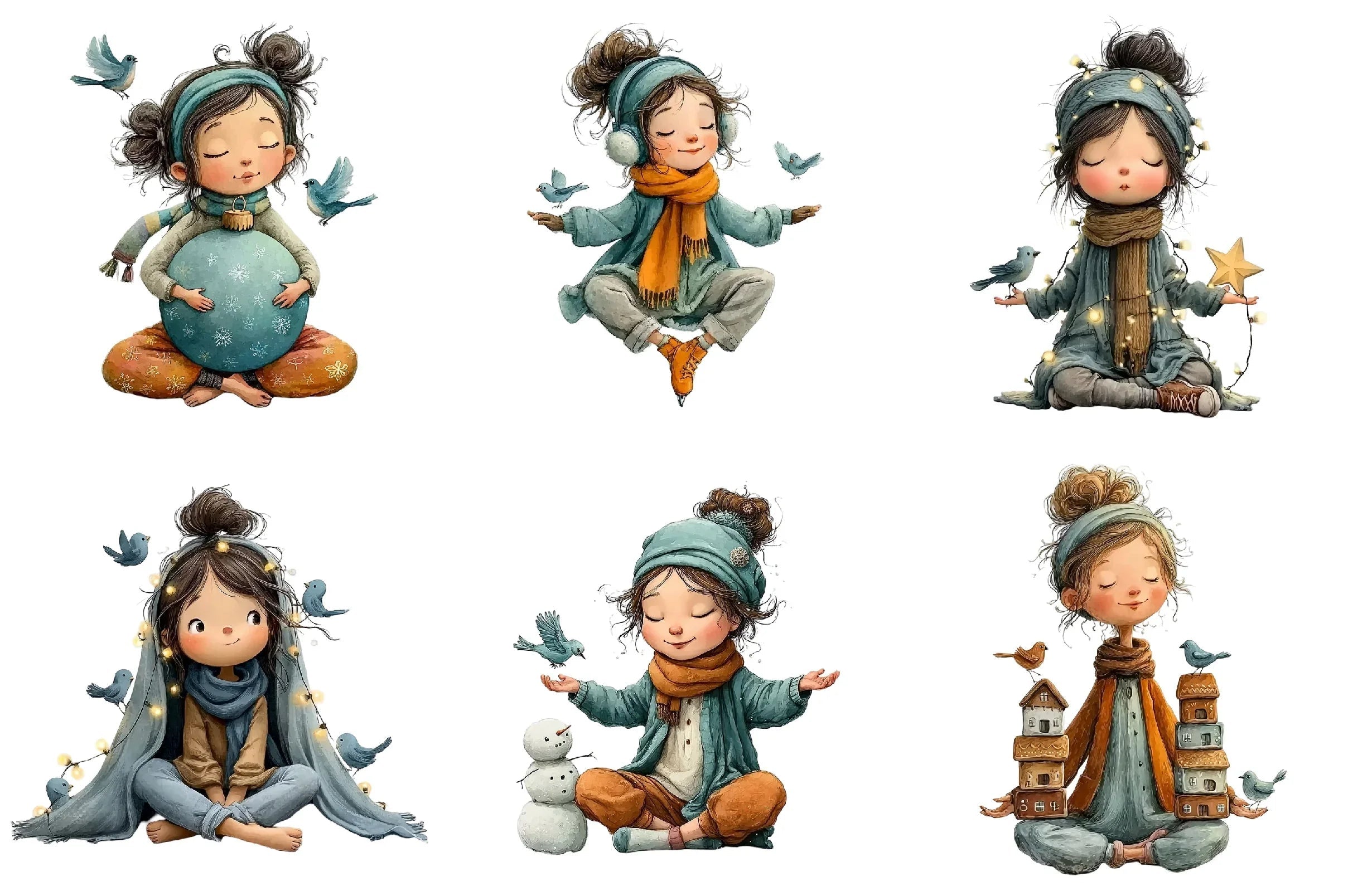 Quirky Girl Christmas Clipart Bundle - CraftNest - Digital Crafting and Art