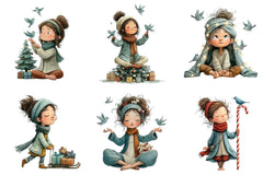 Quirky Girl Christmas Clipart Bundle - CraftNest - Digital Crafting and Art