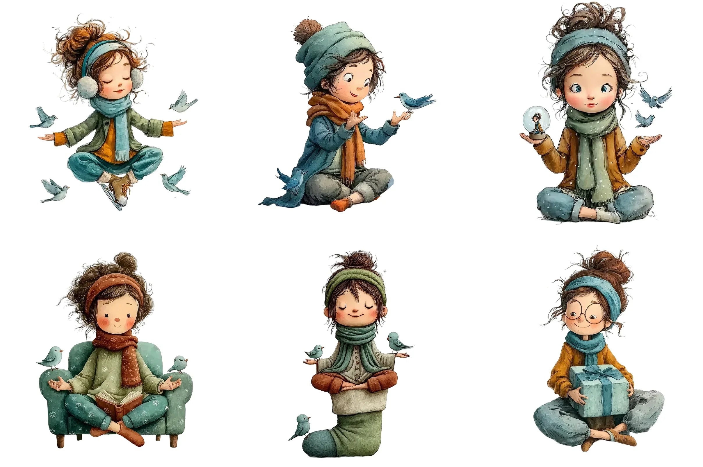 Quirky Girl Christmas Clipart Bundle - CraftNest - Digital Crafting and Art