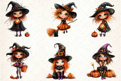 Quirky Halloween Witch Clipart Bundle - CraftNest - Digital Crafting and Art