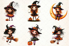 Quirky Halloween Witch Clipart Bundle - CraftNest - Digital Crafting and Art