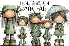 Quirky Holly Girl Clipart Bundle - CraftNest - Digital Crafting and Art