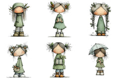 Quirky Holly Girl Clipart Bundle - CraftNest - Digital Crafting and Art