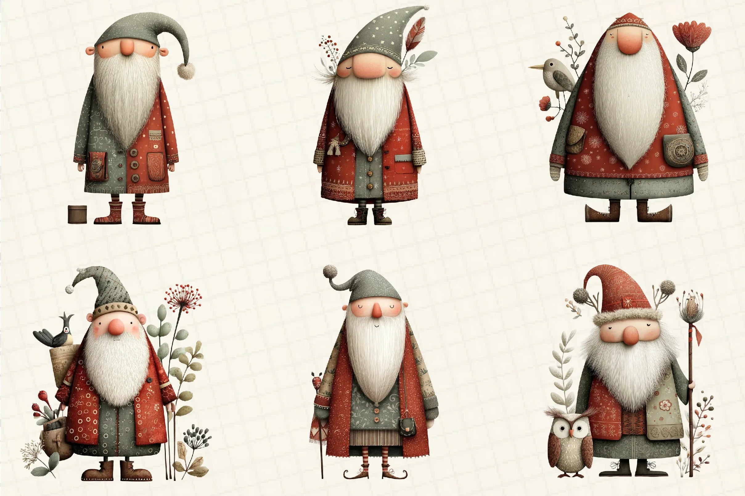 Quirky Primitive Santa Clipart Bundle - CraftNest - Digital Crafting and Art